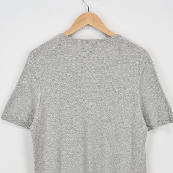 NWT J.Crew Factory Men's Cotton Seed-Stitch Sweater Tee Heather Dove Grey Small - Picture 6 of 9